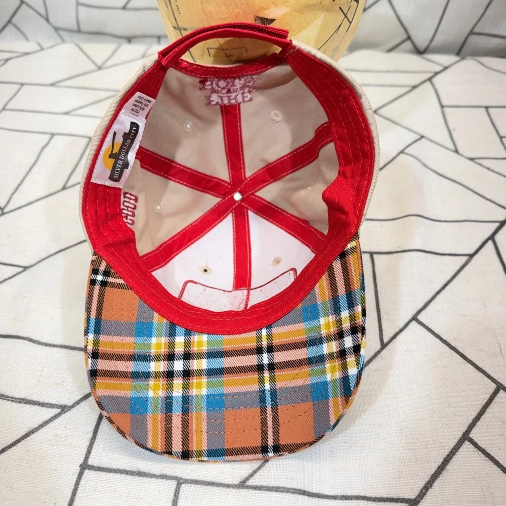 Silver Dollar City Hat Youth Tan Plaid Fire In The Hole Baldknobbers Cap READ